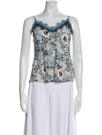 Veronica Beard Silk Floral Print Top