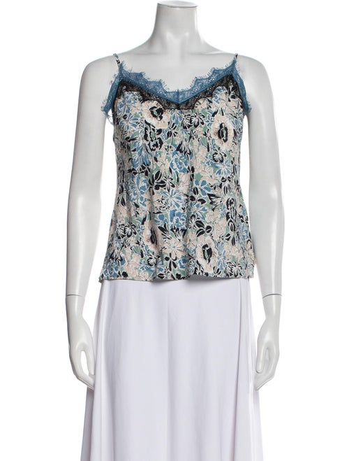 Veronica Beard Silk Floral Print Top