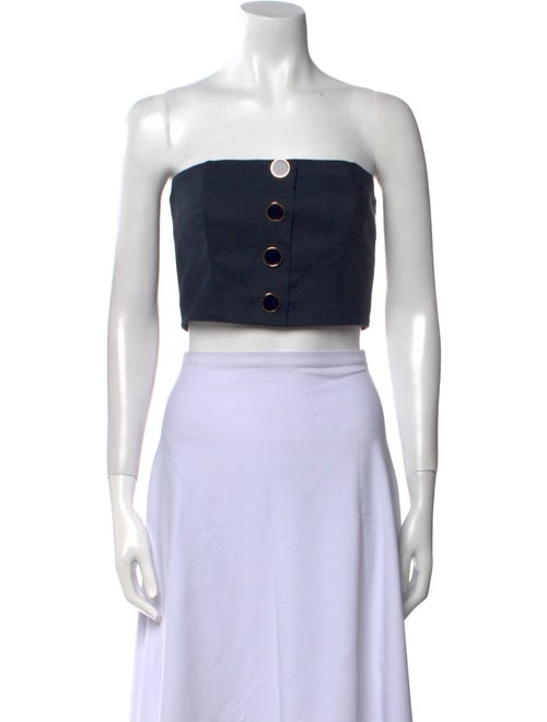 Veronica Beard Linen Strapless Crop Top