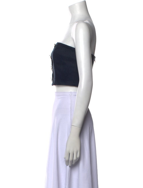 Veronica Beard Linen Strapless Crop Top