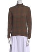 Veronica Beard Plaid Print Turtleneck Top