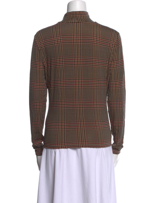 Veronica Beard Plaid Print Turtleneck Top