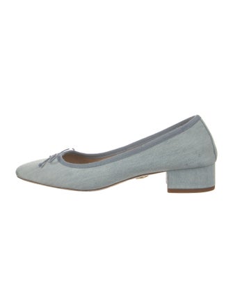 Veronica Beard Denim Bow Accents Pumps