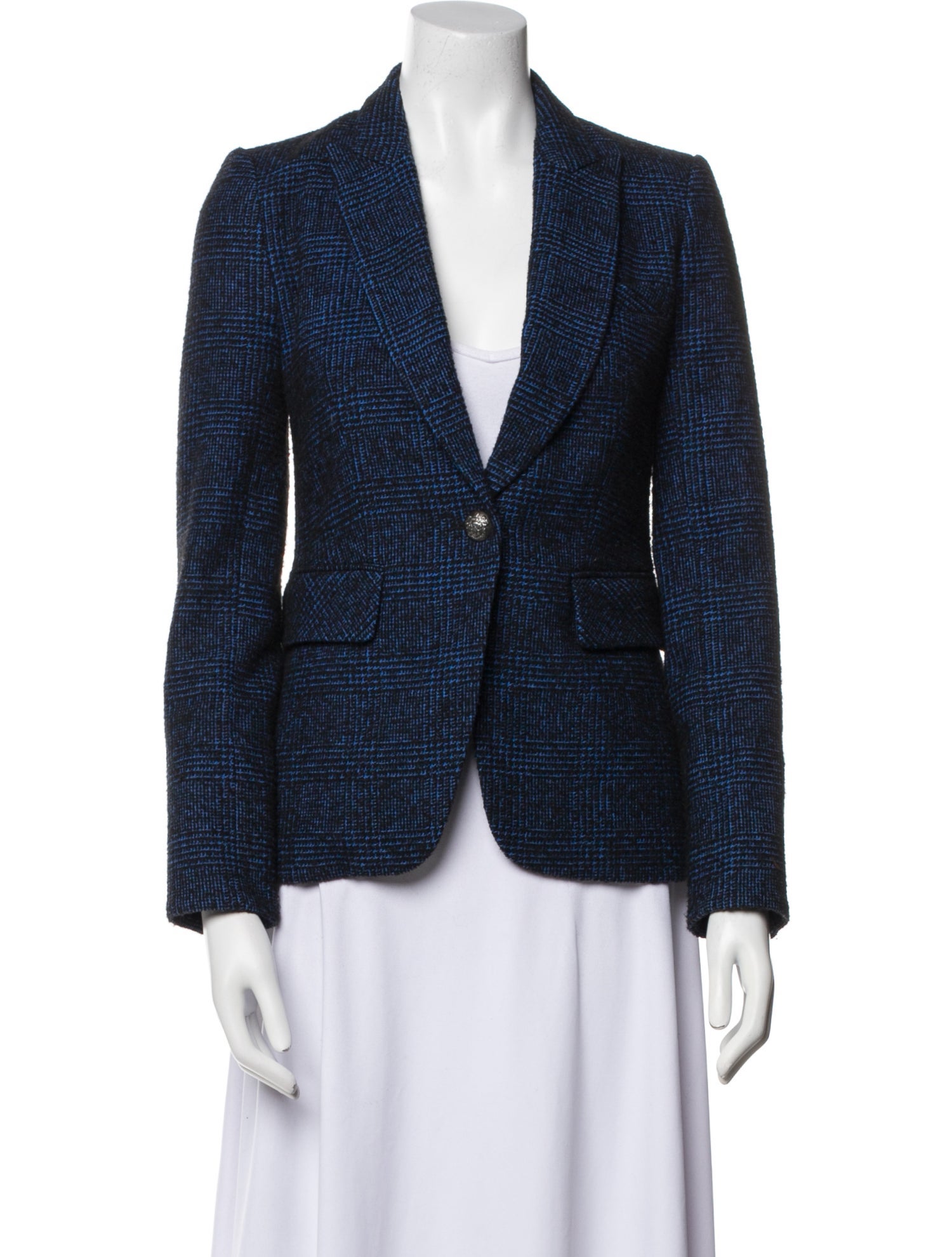 Veronica Beard Plaid Print Blazer