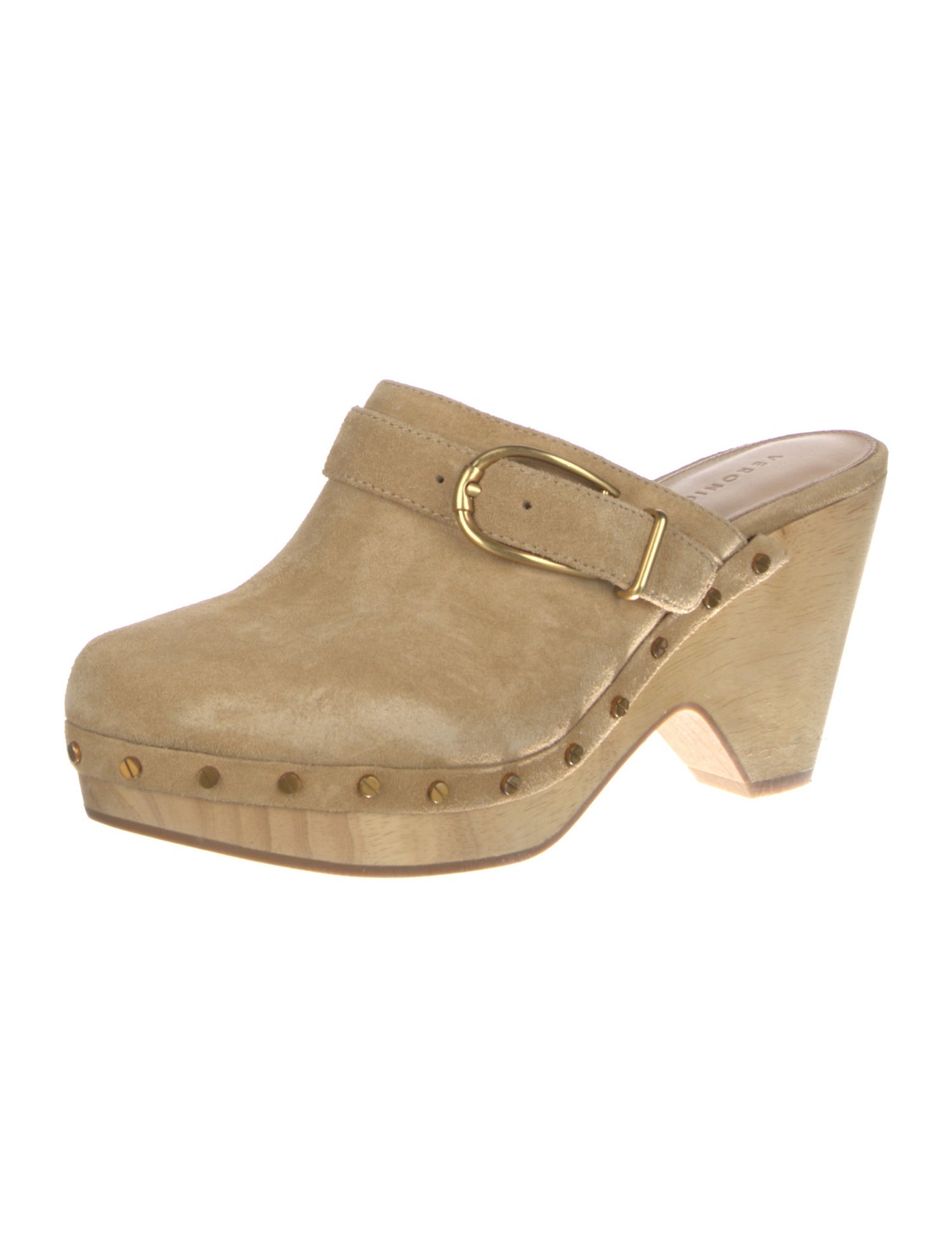 Veronica Beard Suede Studded Accents Mules