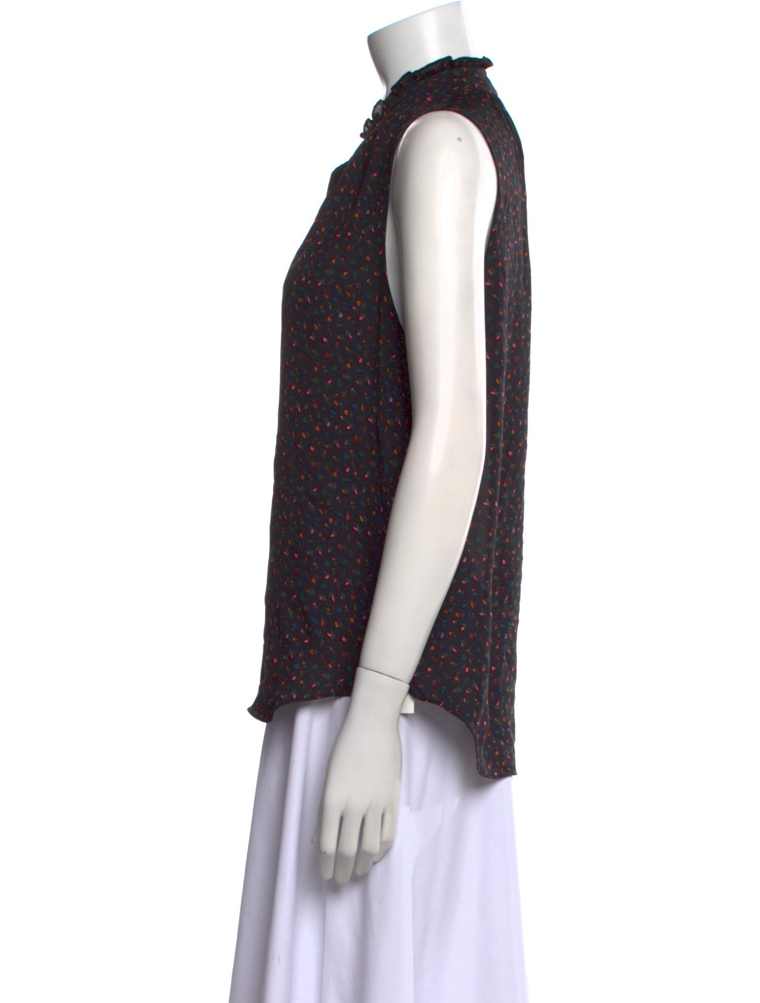 Veronica Beard Silk Polka Dot Print Blouse