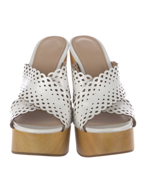 Veronica Beard Leather Lasercut Accents Slides