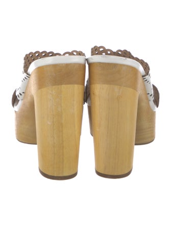 Veronica Beard Leather Lasercut Accents Slides