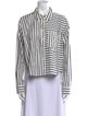 Veronica Beard Striped Long Sleeve Button-Up Top