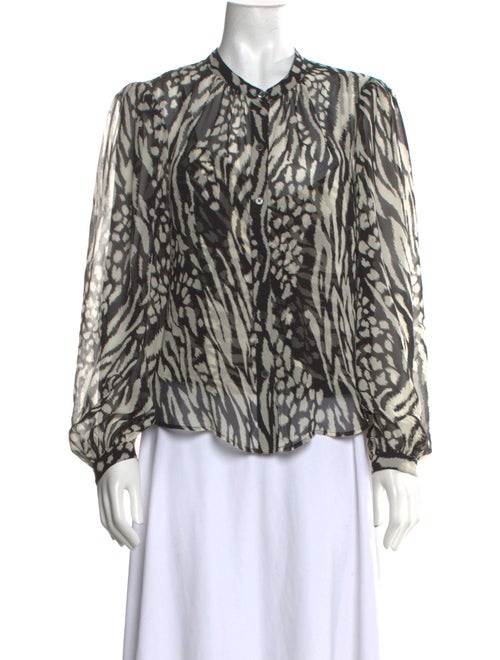 Veronica Beard Silk Animal Print Blouse