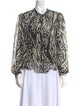 Veronica Beard Silk Animal Print Blouse