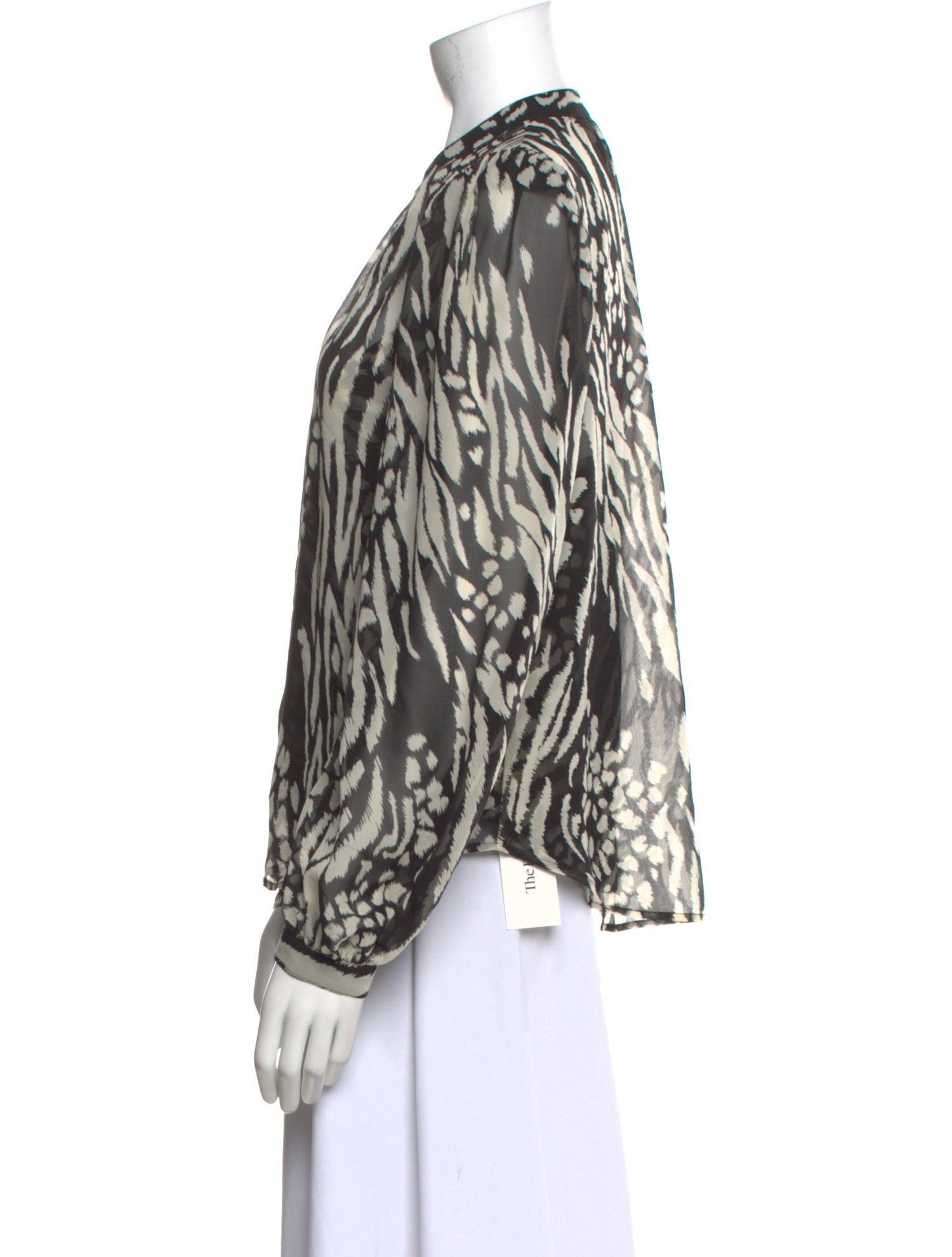 Veronica Beard Silk Animal Print Blouse