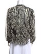 Veronica Beard Silk Animal Print Blouse