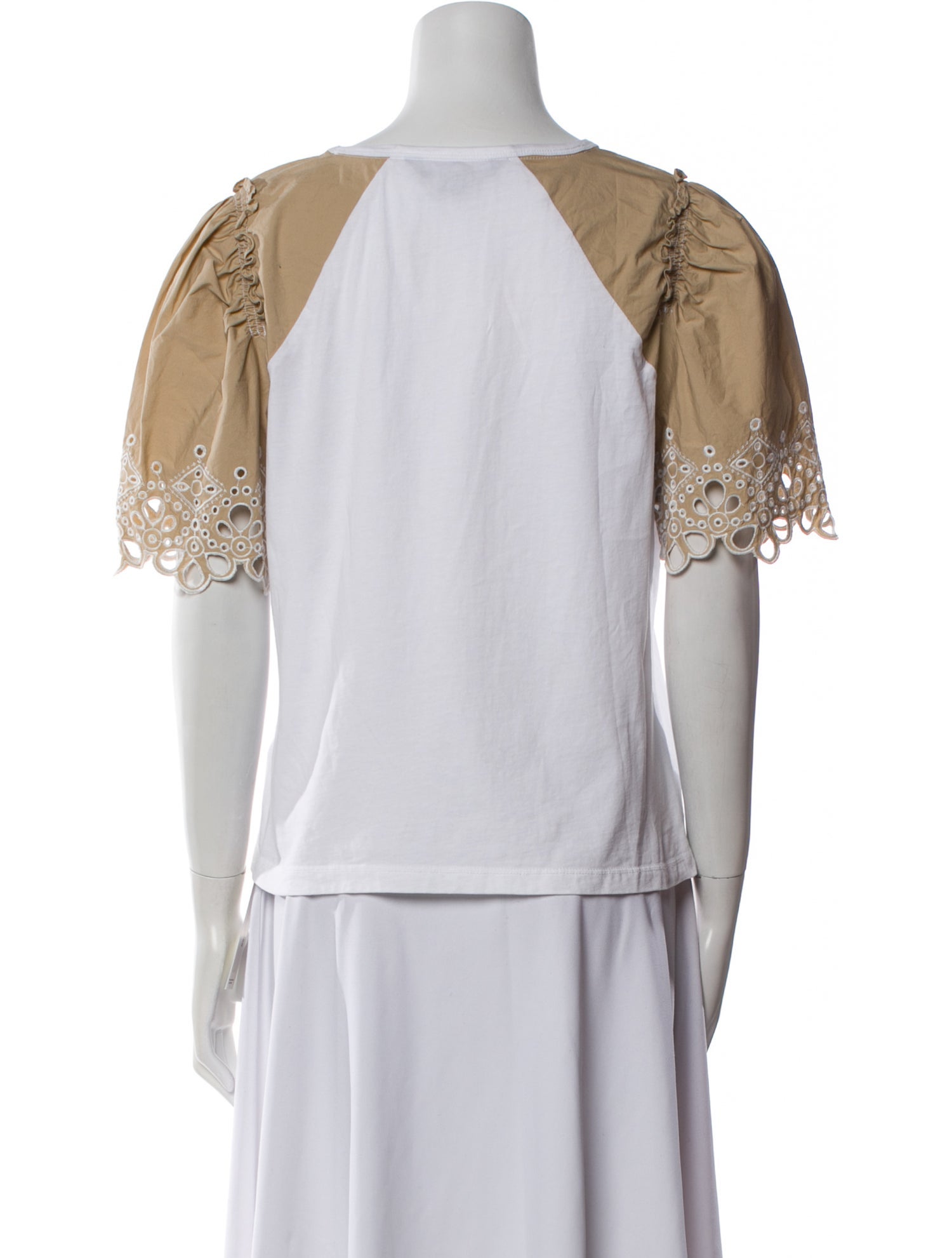 Veronica Beard Colorblock Pattern Scoop Neck Crop Top