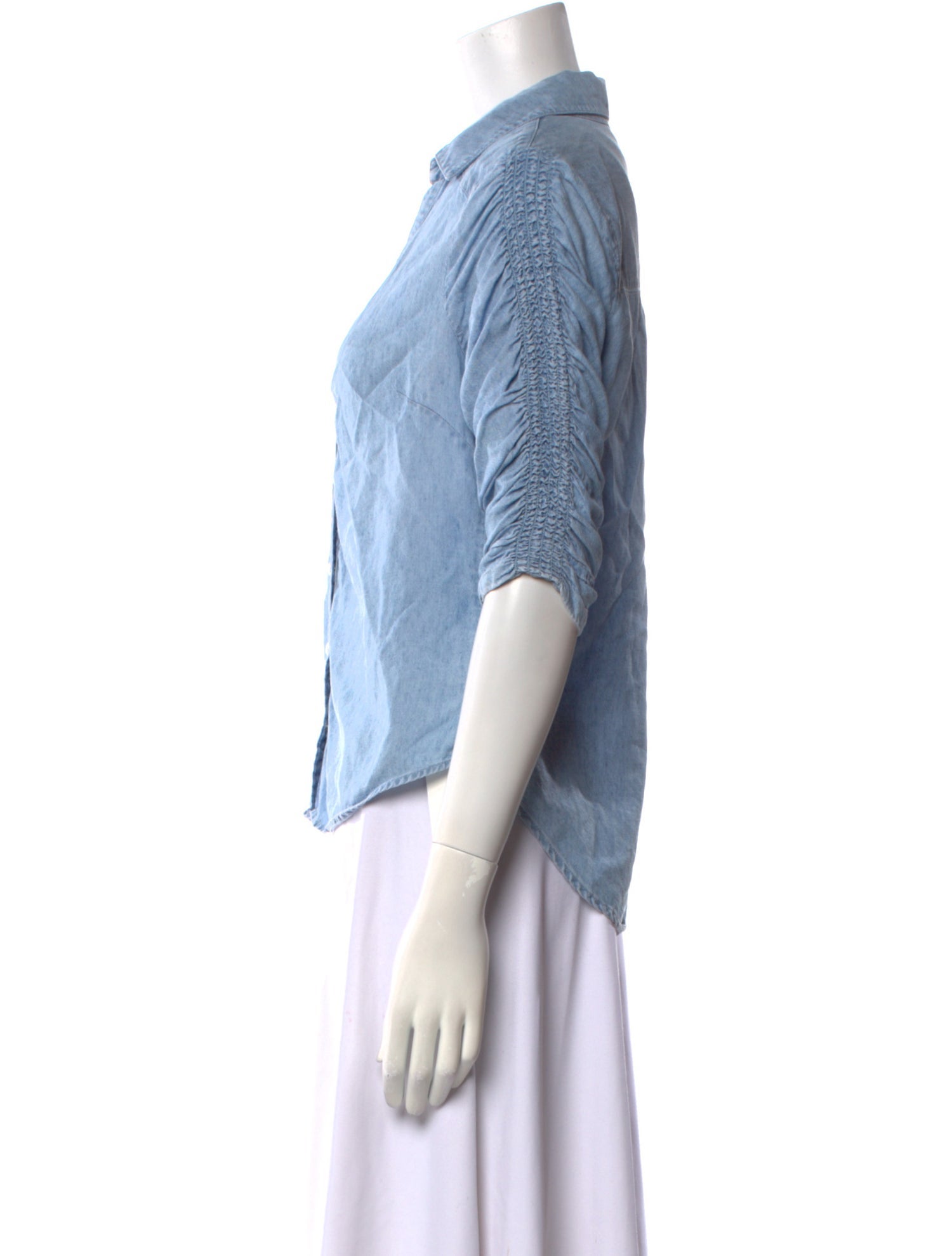 Veronica Beard Three-Quarter Sleeve Button-Up Top