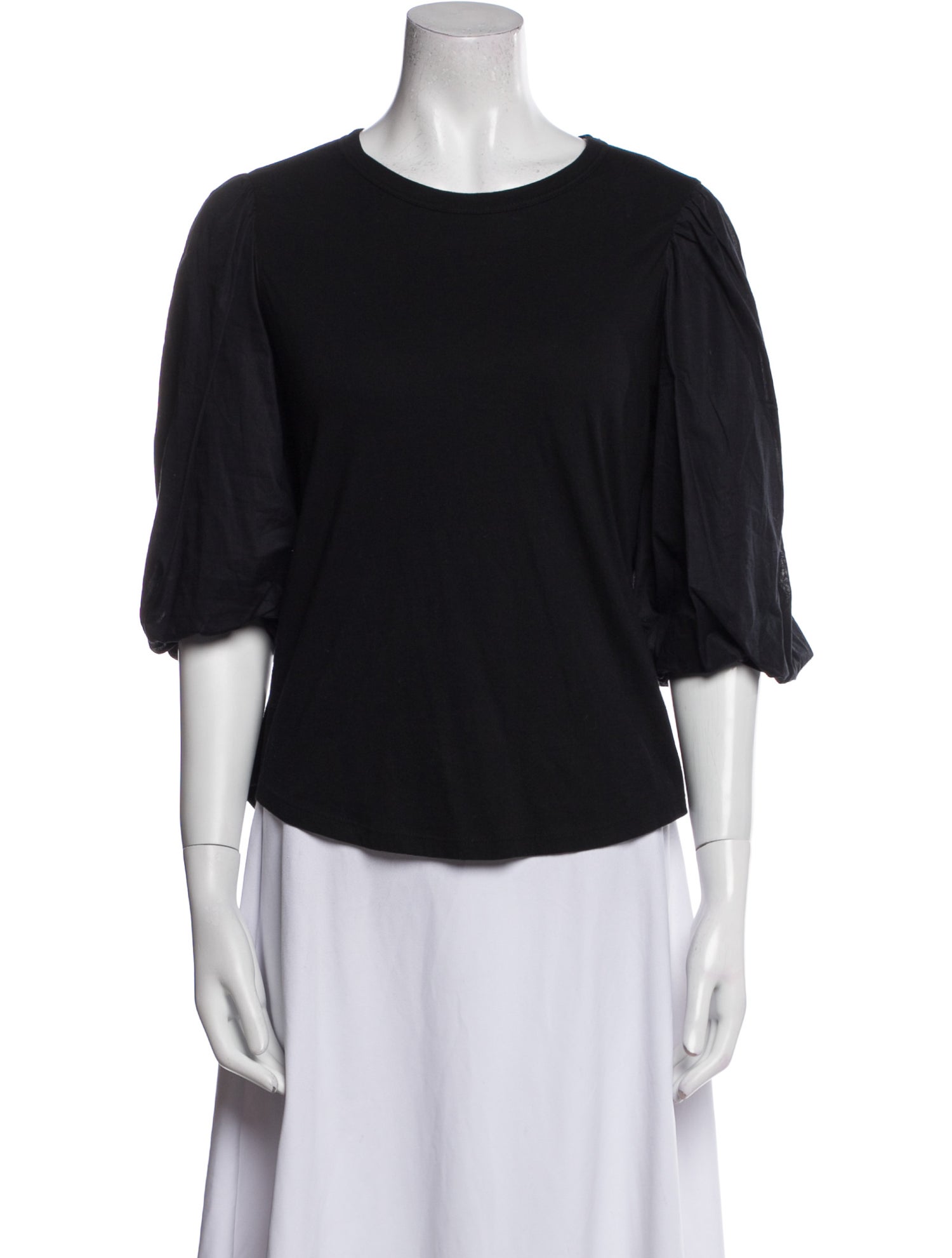 Veronica Beard Scoop Neck Three-Quarter Sleeve T-Shirt