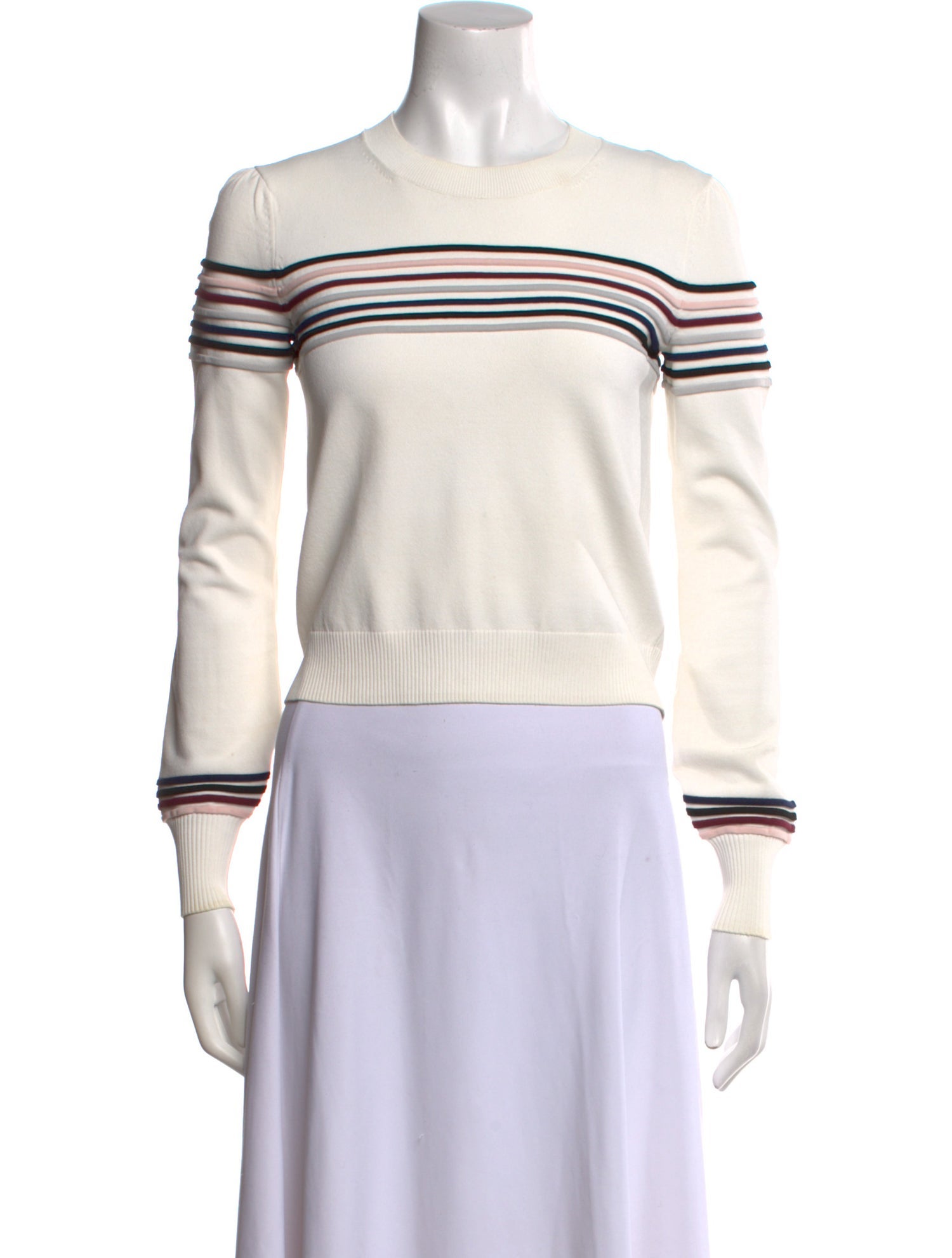 Veronica Beard Striped Crew Neck Sweatshirt