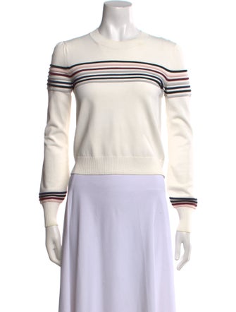 Veronica Beard Striped Crew Neck Sweatshirt