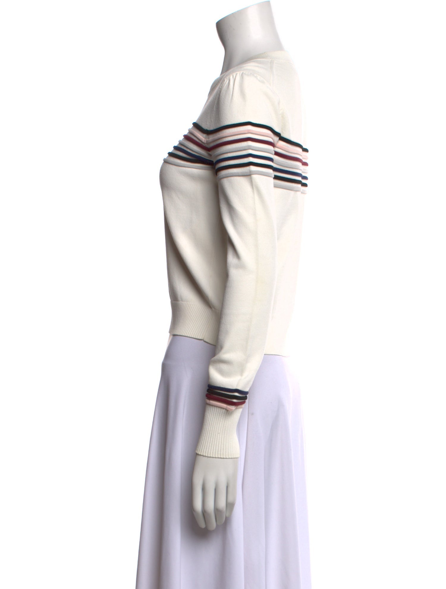 Veronica Beard Striped Crew Neck Sweatshirt