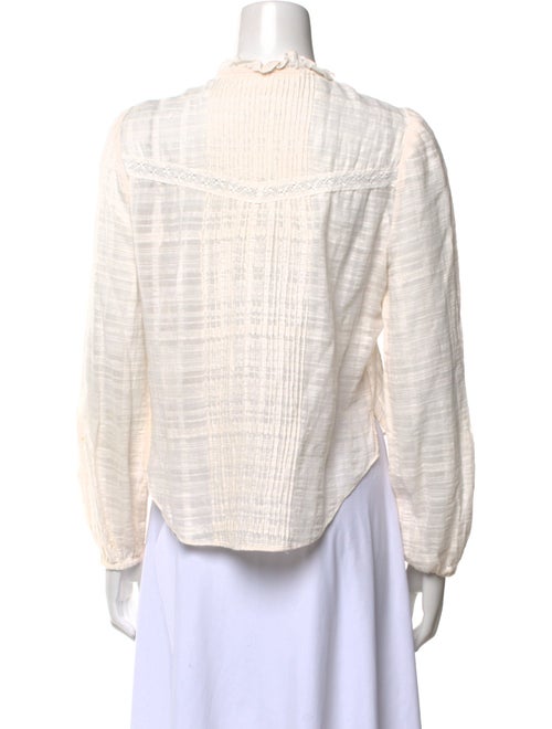 Veronica Beard Mock Neck Long Sleeve Blouse