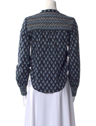 Veronica Beard Printed V-Neck Blouse