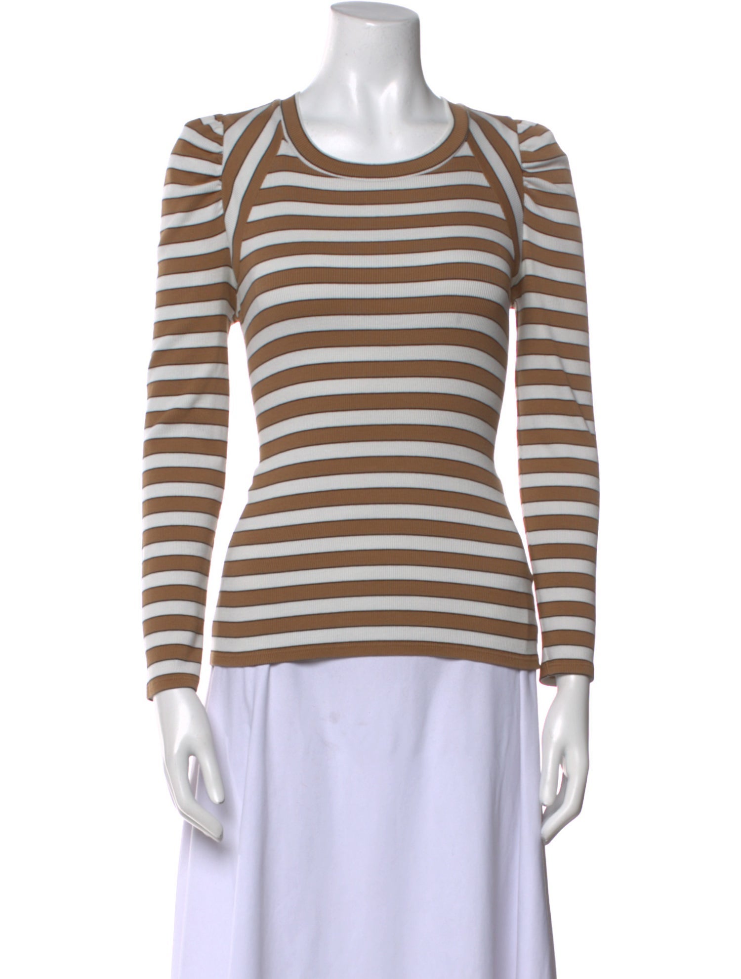 Veronica Beard Striped Crew Neck Top