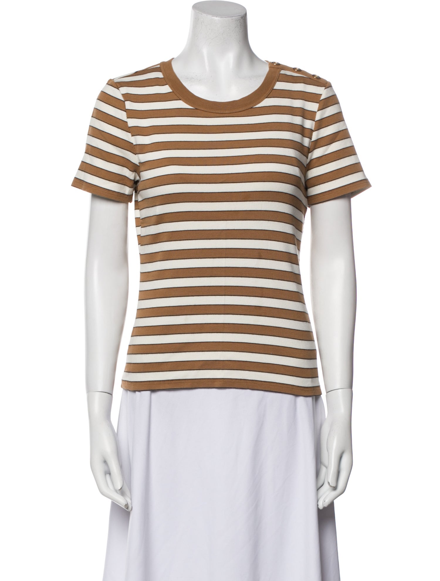 Veronica Beard Striped Scoop Neck T-Shirt