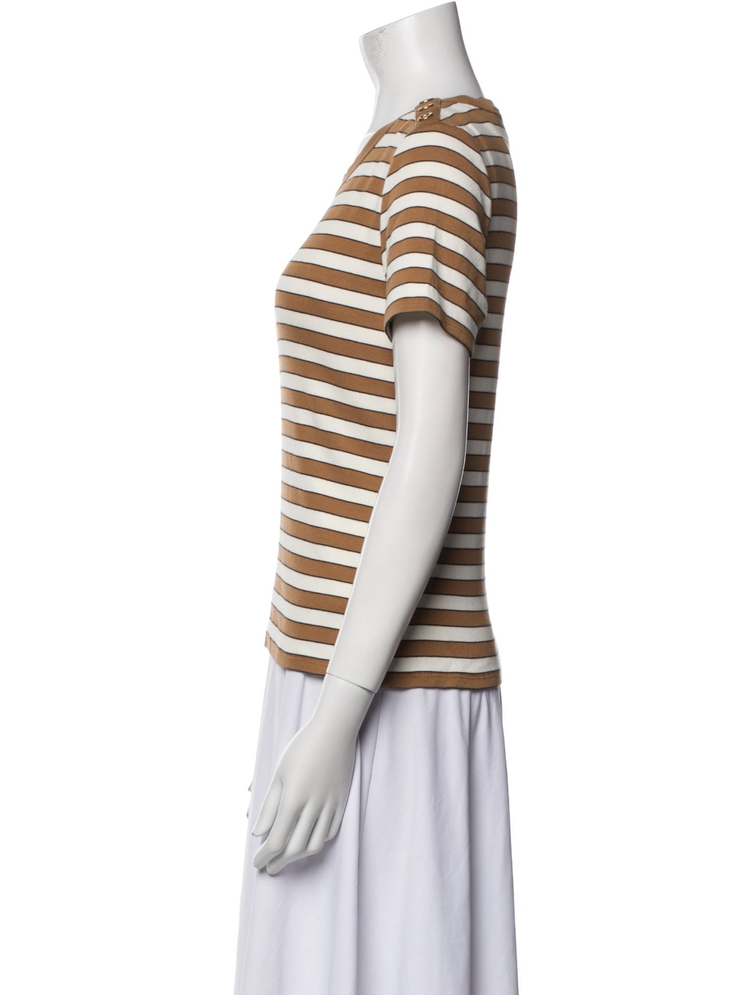 Veronica Beard Striped Scoop Neck T-Shirt