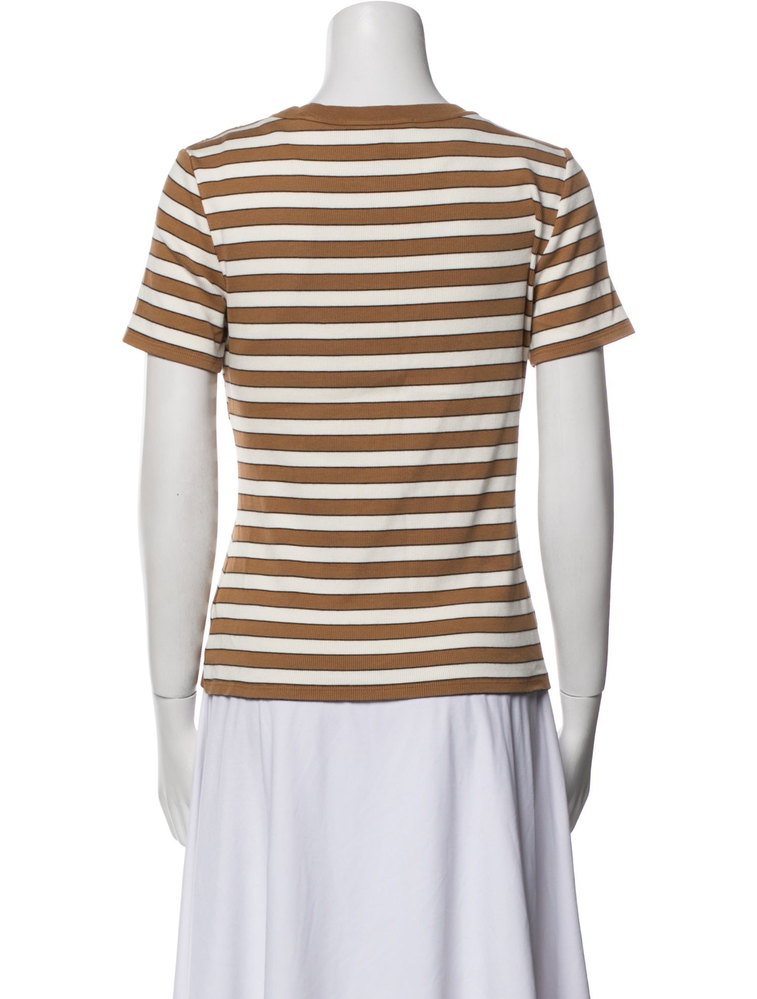 Veronica Beard Striped Scoop Neck T-Shirt