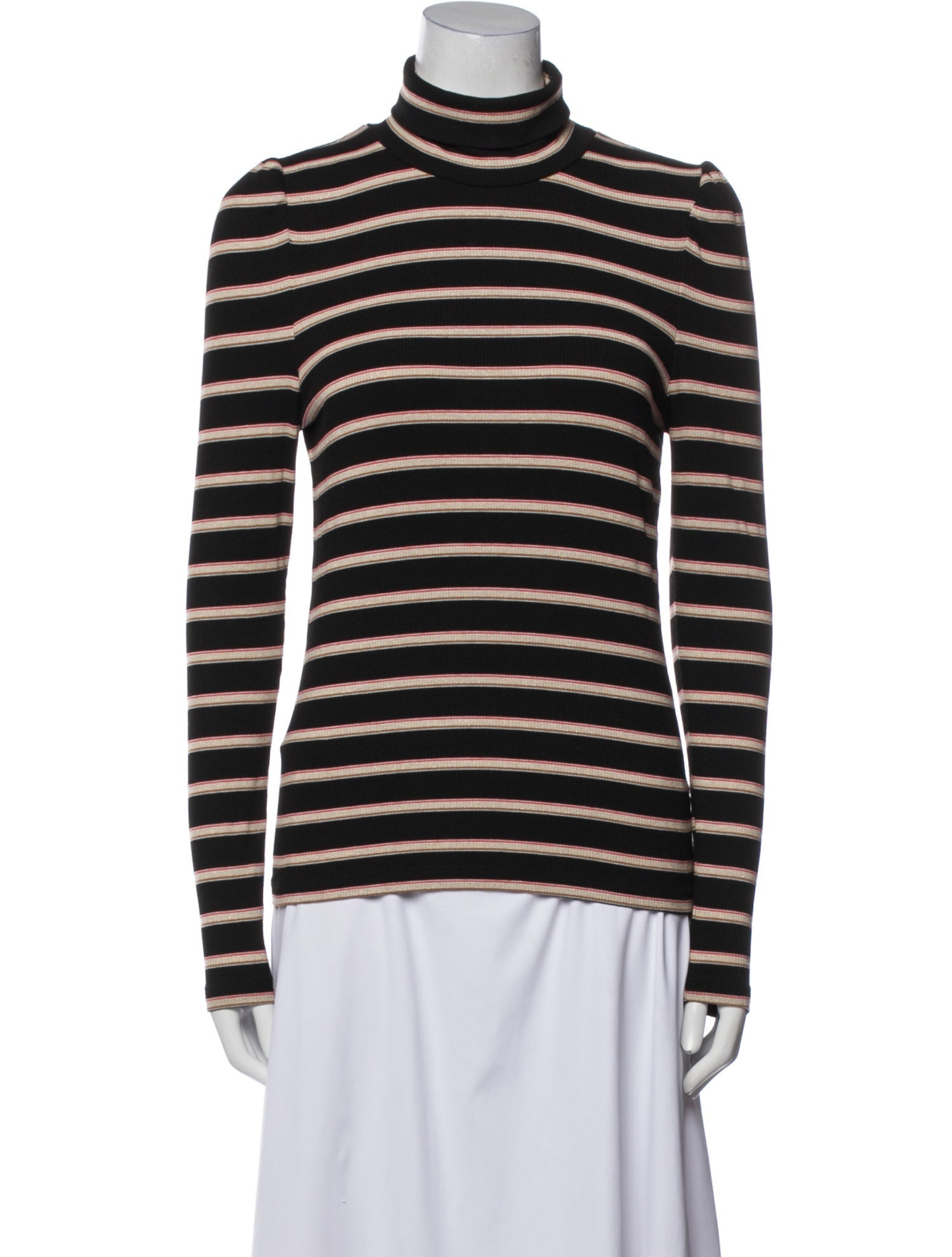 Veronica Beard Striped Turtleneck Top