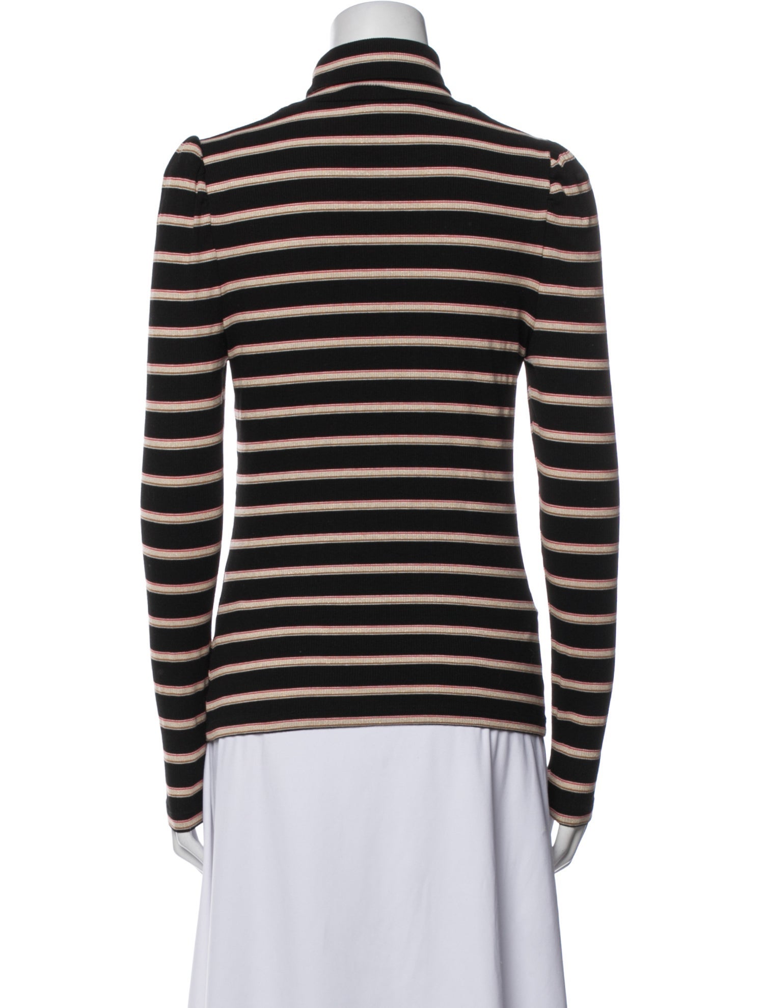 Veronica Beard Striped Turtleneck Top