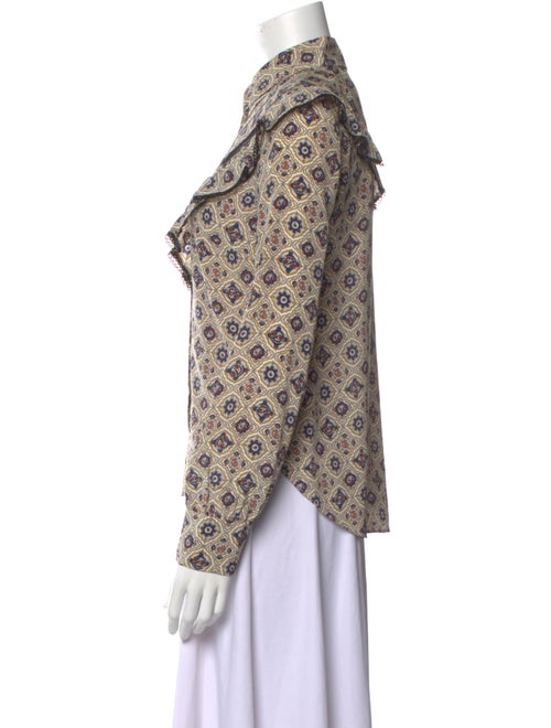 Veronica Beard Silk Printed Button-Up Top