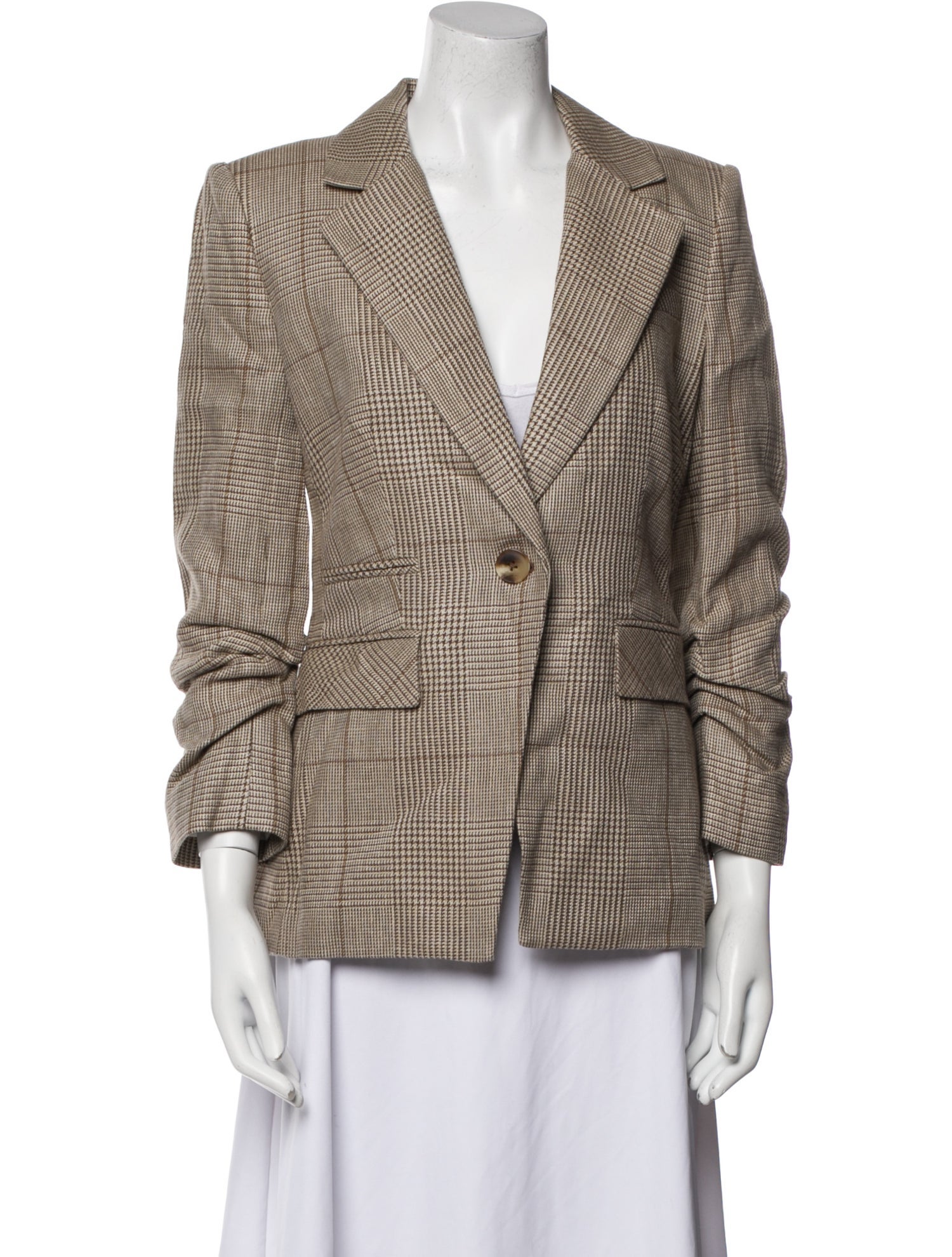 Veronica Beard Linen Houndstooth Print Blazer w/ Tags