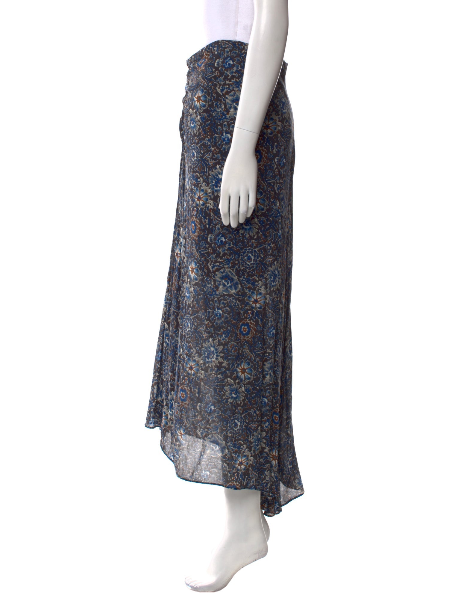 Veronica Beard Floral Print Midi Length Skirt