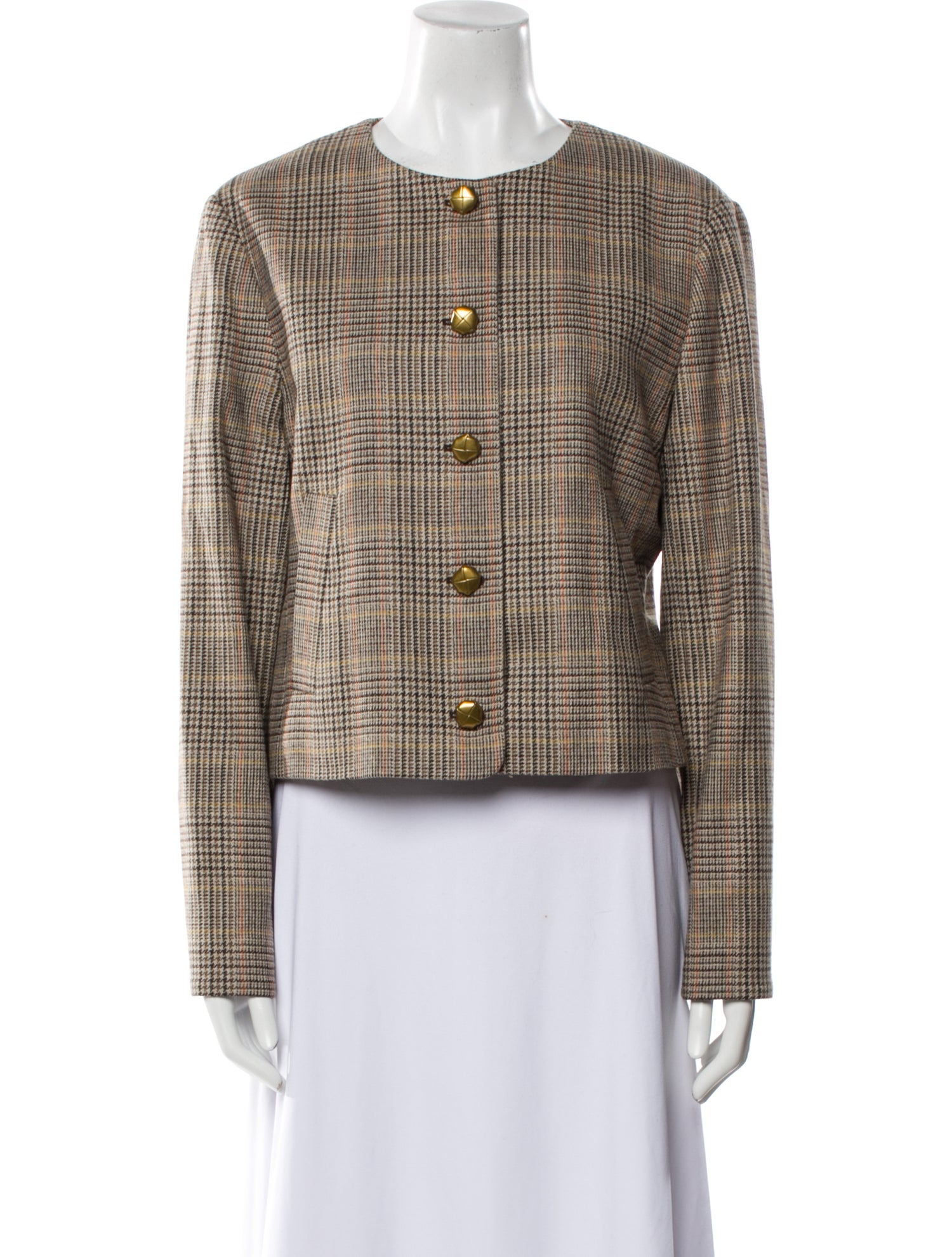 Veronica Beard Wool Plaid Print Evening Jacket w/ Tags