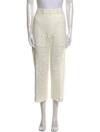 Veronica Beard Lace Pattern Wide Leg Pants