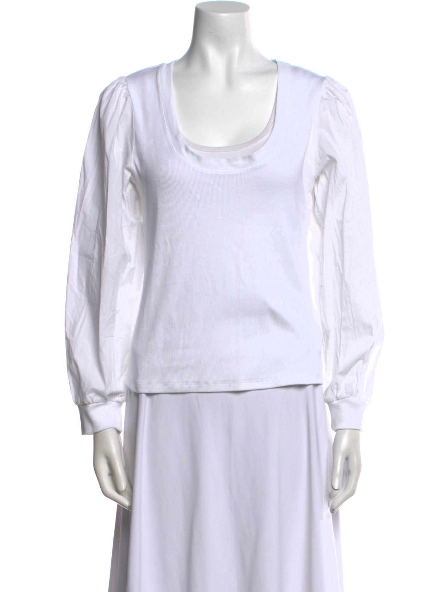 Veronica Beard Scoop Neck Long Sleeve Top