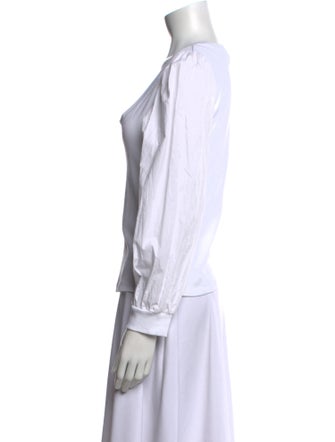 Veronica Beard Scoop Neck Long Sleeve Top