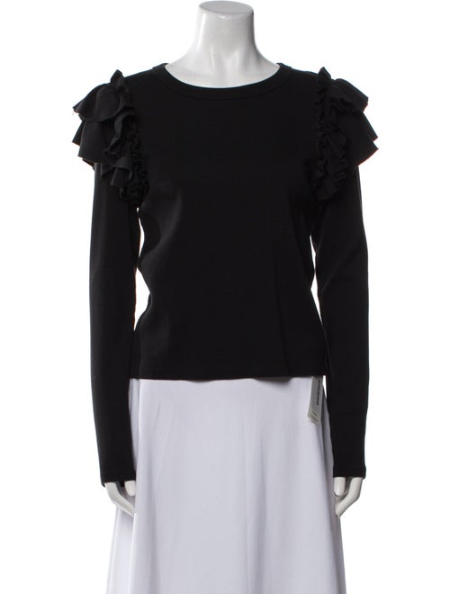 Veronica Beard Scoop Neck Long Sleeve Top