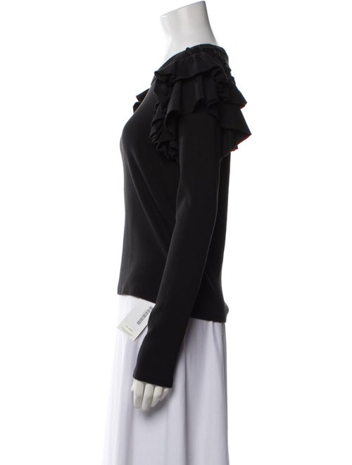 Veronica Beard Scoop Neck Long Sleeve Top