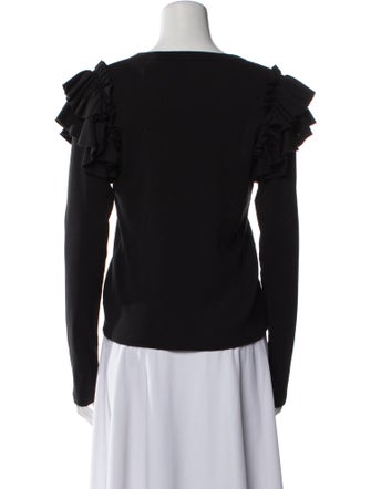 Veronica Beard Scoop Neck Long Sleeve Top