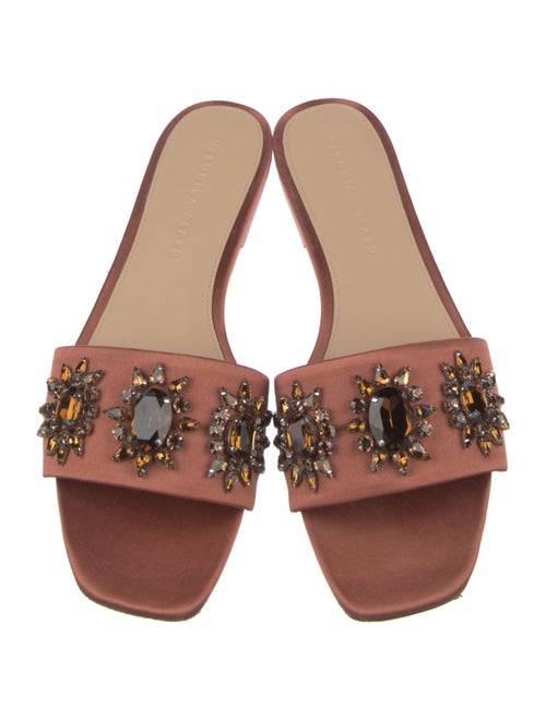 Veronica Beard Satin Crystal Embellishments Slides