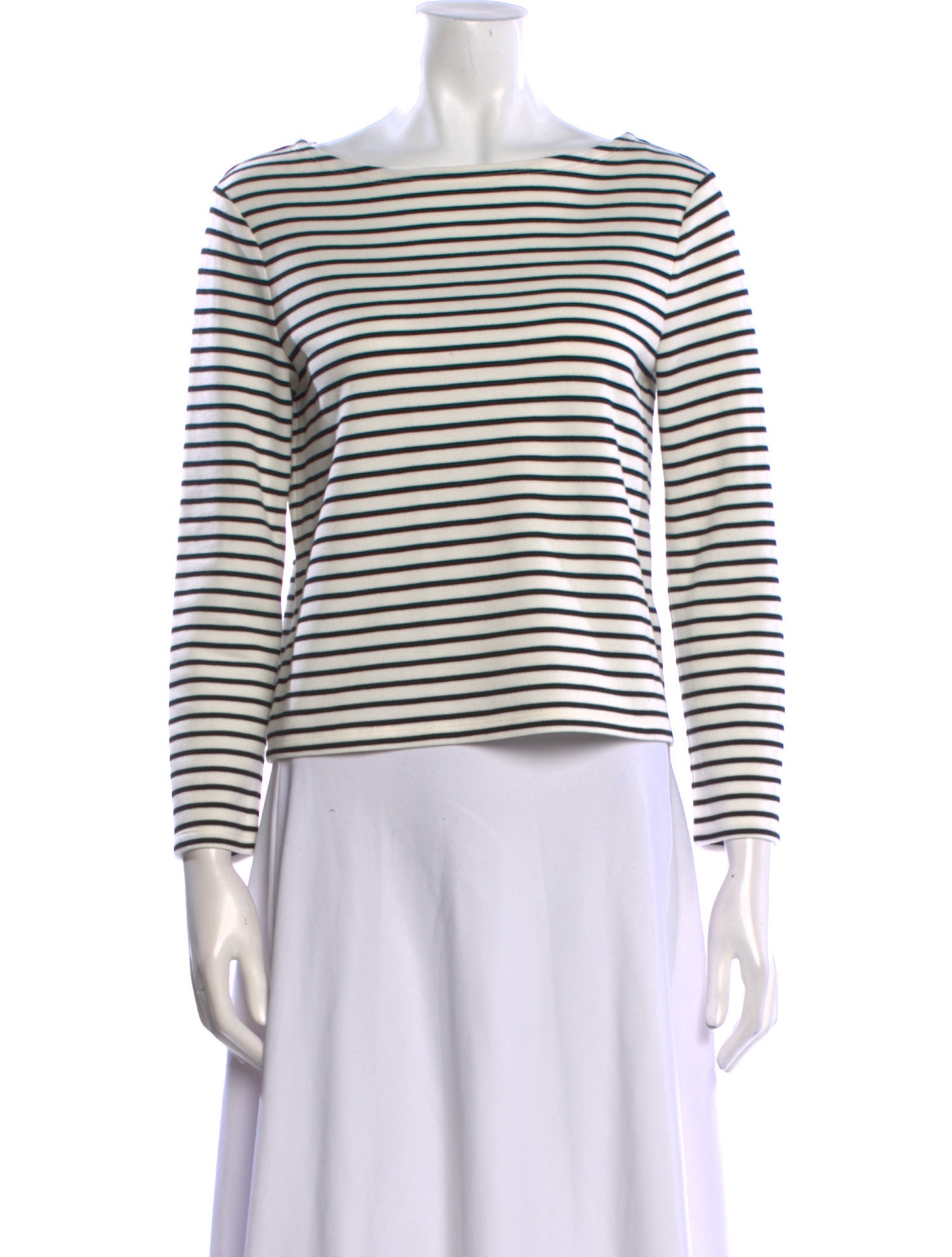 Veronica Beard Striped Bateau Neckline Top