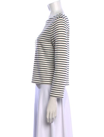 Veronica Beard Striped Bateau Neckline Top