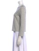 Veronica Beard Striped Bateau Neckline Top