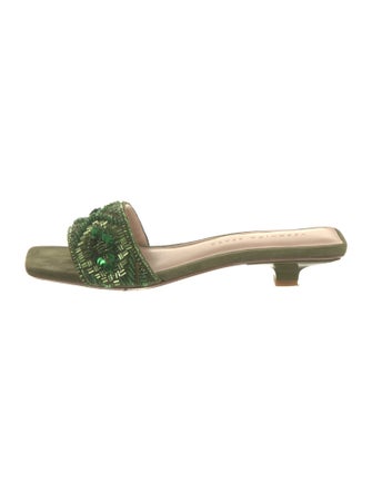 Veronica Beard Suede Sequin Embellishments Slides