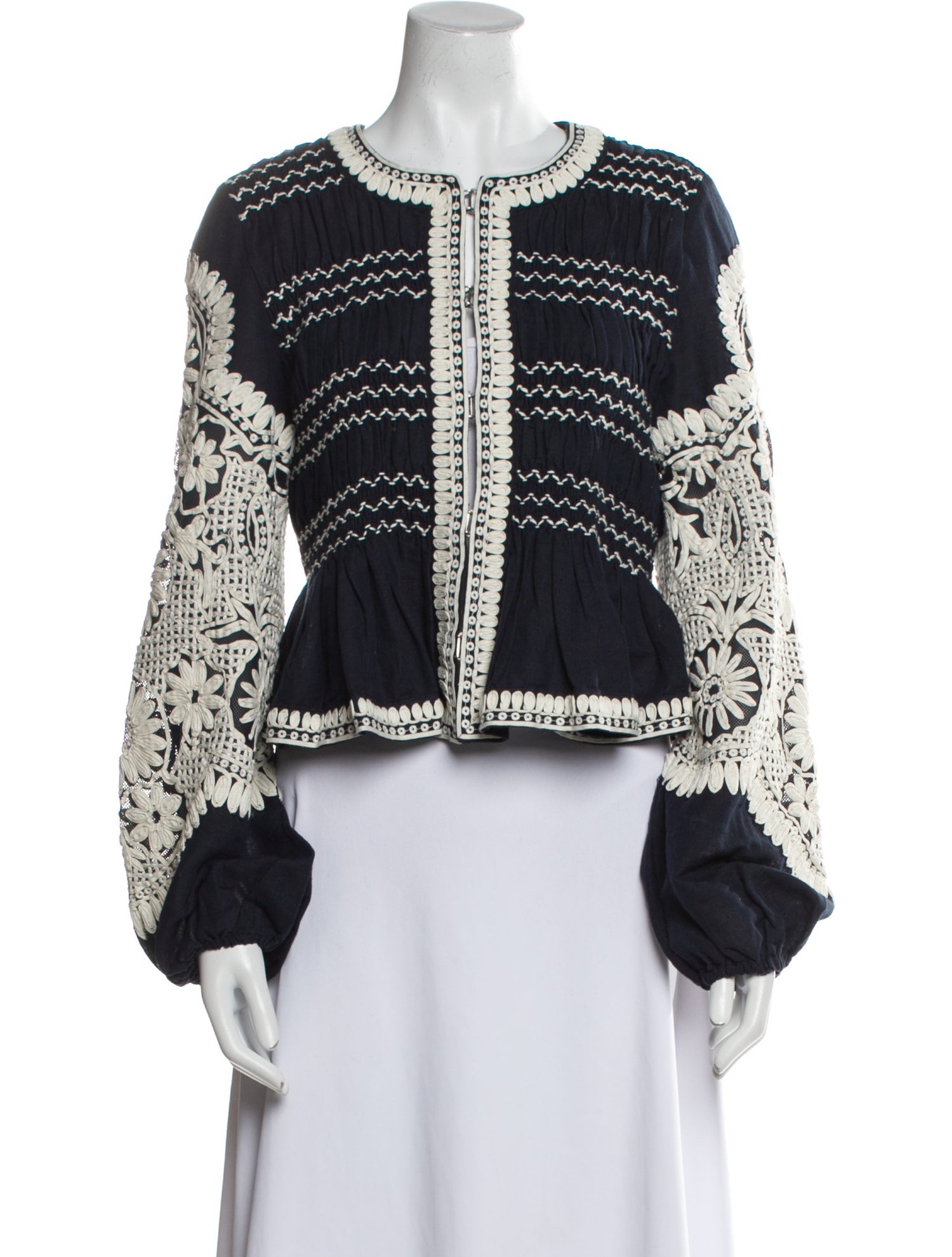 Veronica Beard Linen Plaid Print Evening Jacket