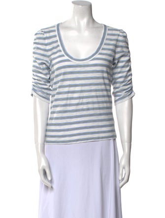 Veronica Beard Striped Scoop Neck T-Shirt