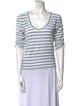 Veronica Beard Striped Scoop Neck T-Shirt