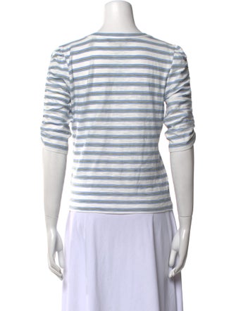 Veronica Beard Striped Scoop Neck T-Shirt